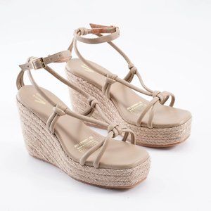 Silvia Cobos Louise Wedges Beige Espadrille sandals Colombia high heels US 8